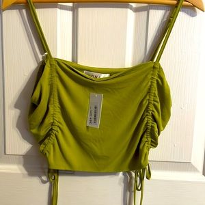 DNA green crop top with side ties with original tags never worn